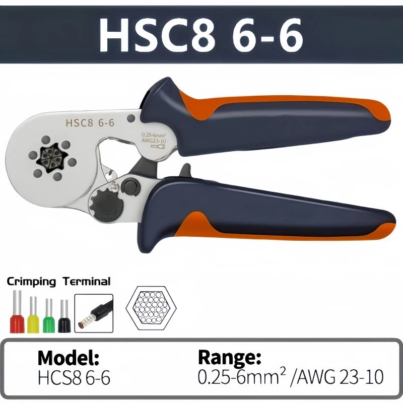 Alicates para Crimpagem HSC8 6-6A e Kit de Terminais