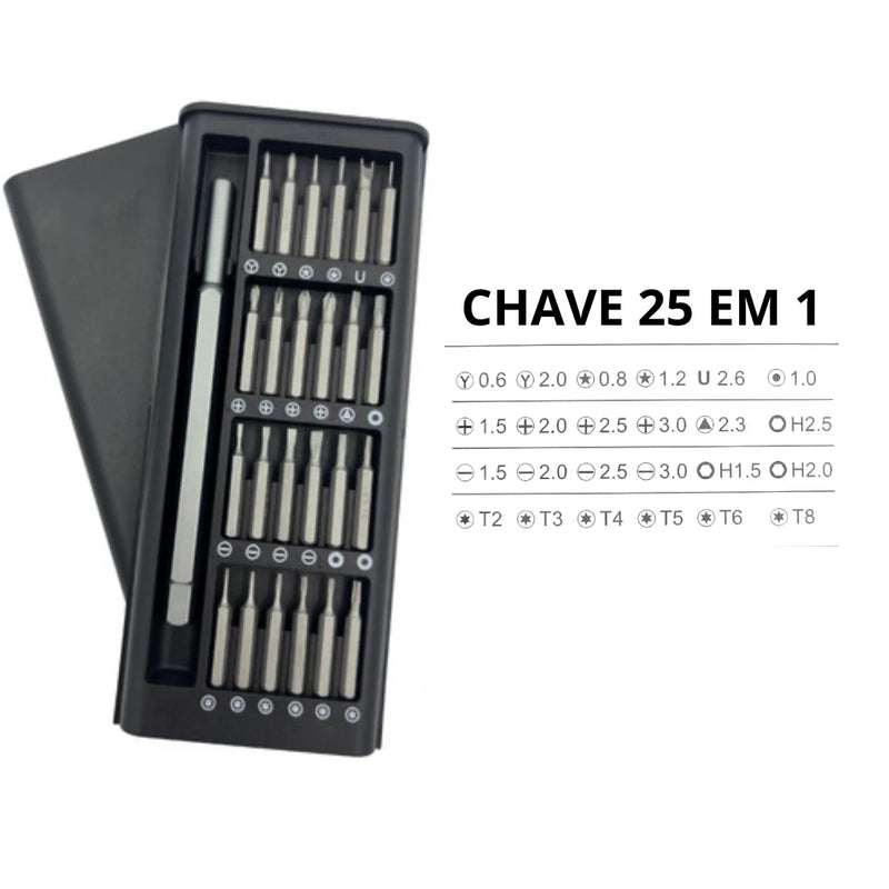 Kit de Chaves de Fenda Exbom 24 Peças com Caneta