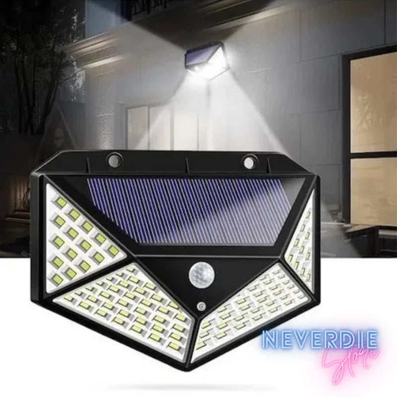 Luminária Solar de Parede com Sensor de Presença 100 LEDs