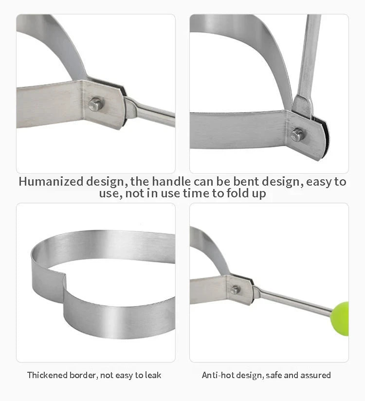 Molde de Aço Inoxidável para Ovos Fritos e Panquecas