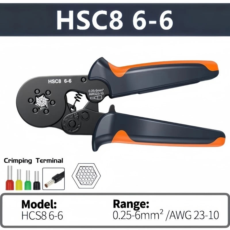 Alicates para Crimpagem HSC8 6-6A e Kit de Terminais