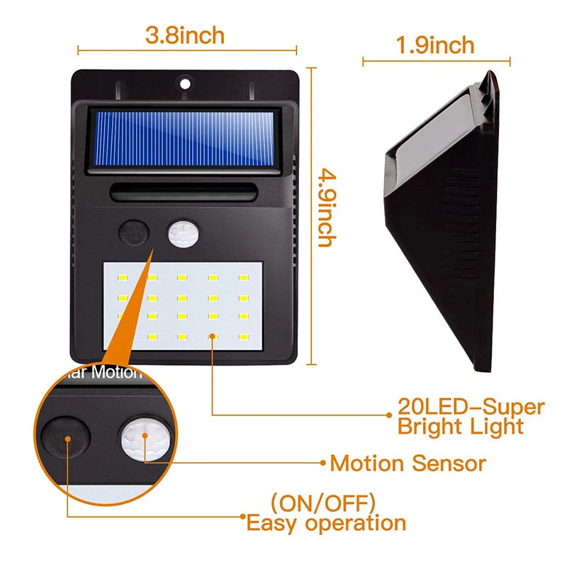 Luminária LED Solar com Sensor de Presença