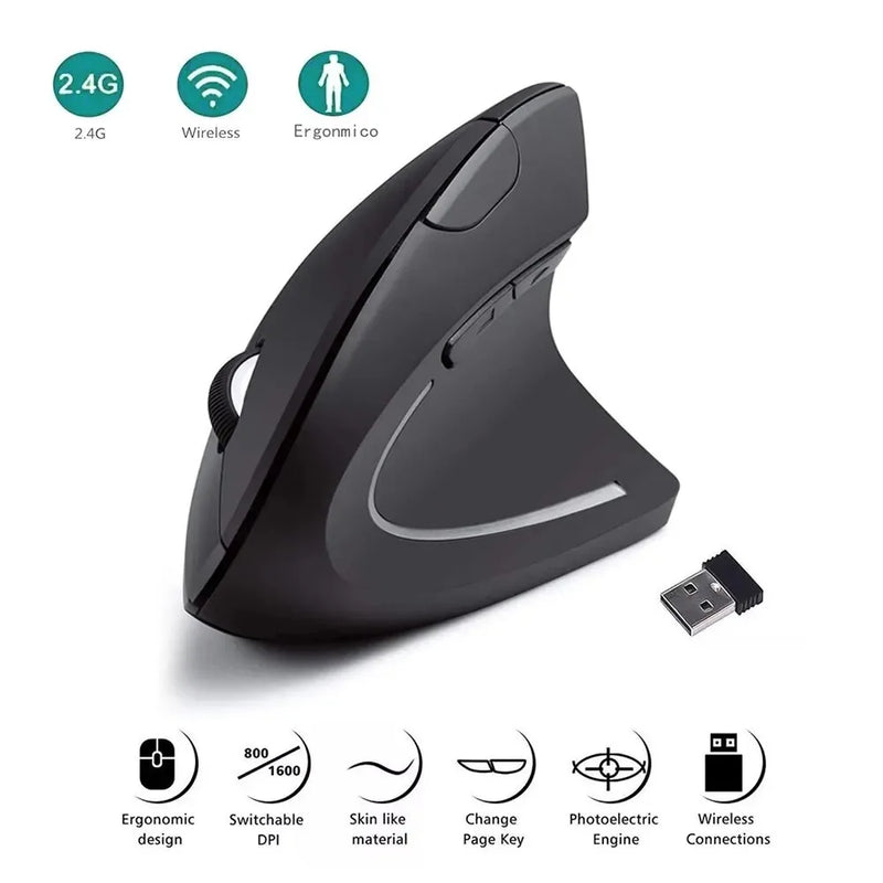 Mouse Ergonômico Sem Fio