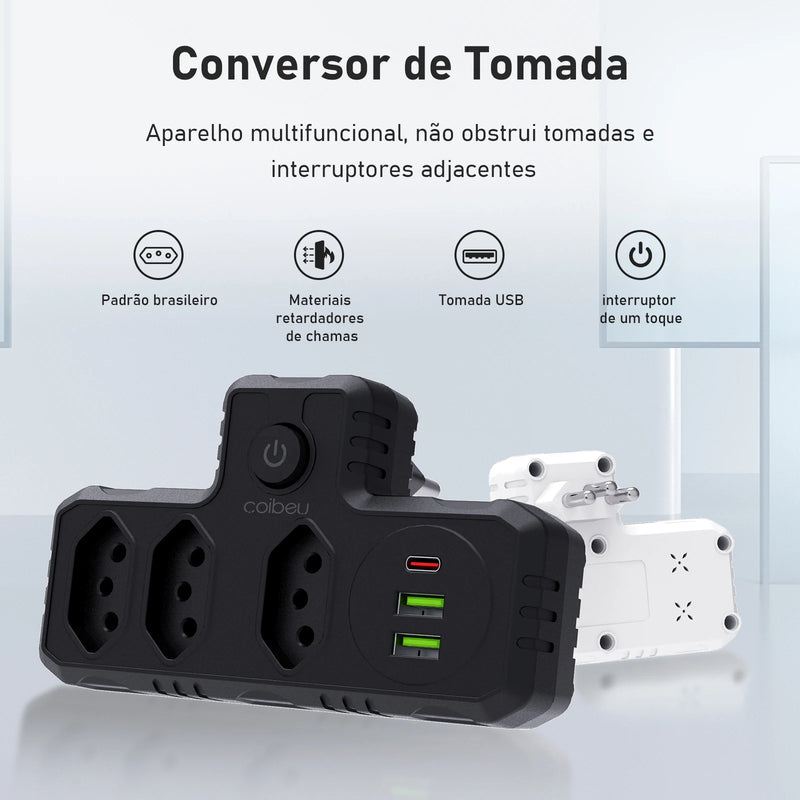 Régua de Energia com Entrada USB