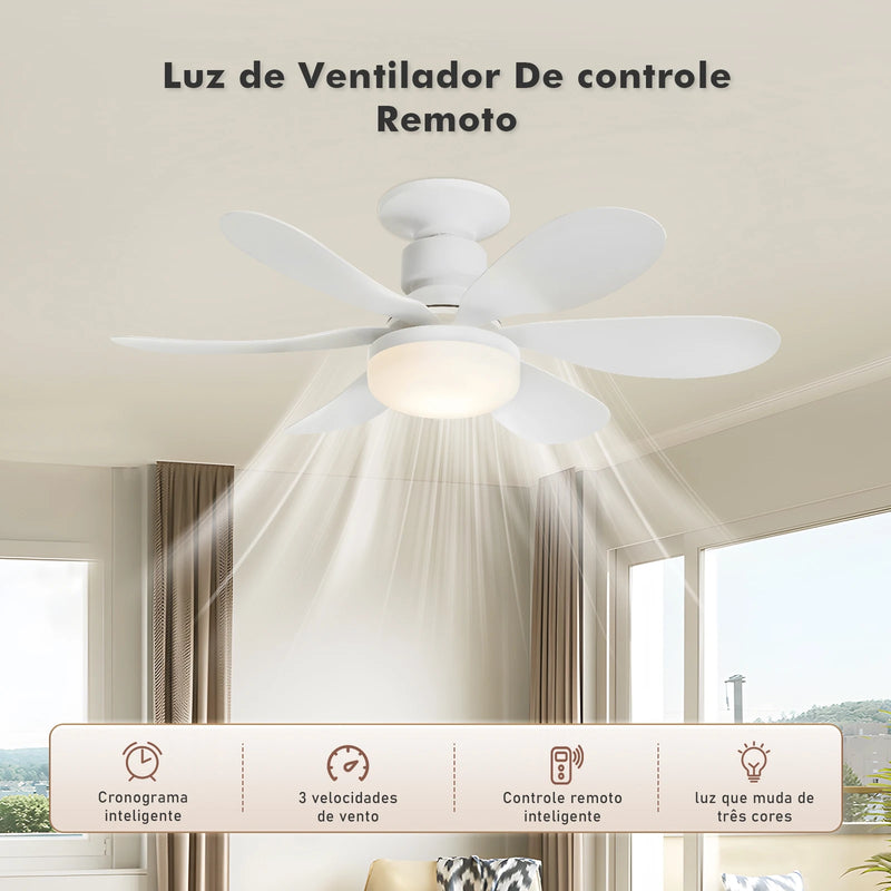 Ventilador de Teto com Controle Remoto e Luz LED