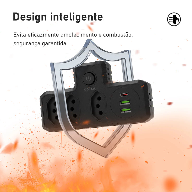 Régua de Energia com Entrada USB